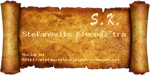 Stefanovits Kleopátra névjegykártya